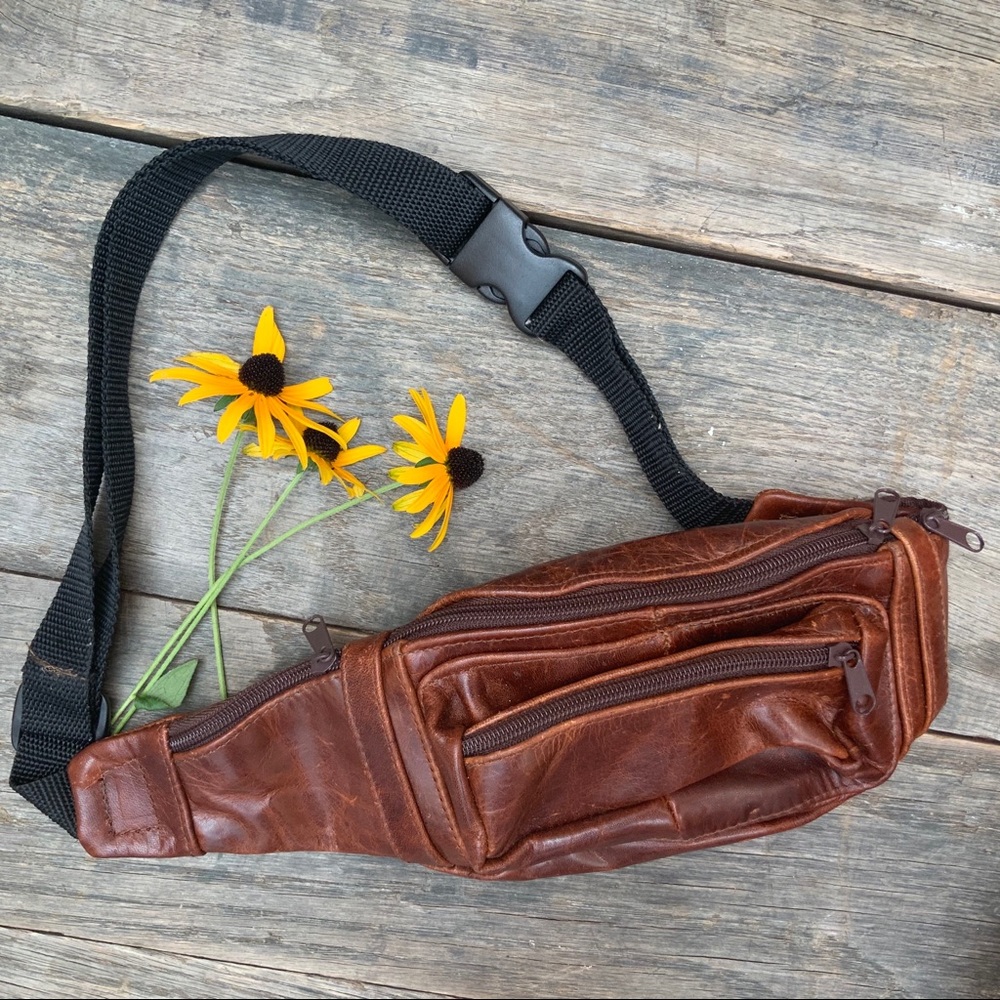 Free people leather fanny pack belt bag waist bag